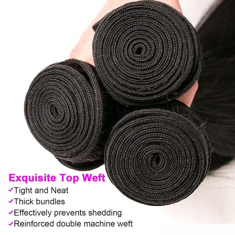 Loose Wave Human Hair Bundle - 20 Inch 100% Unprocessed Brazilian Virgin Hair Extensions | Natural Color for Black Women
