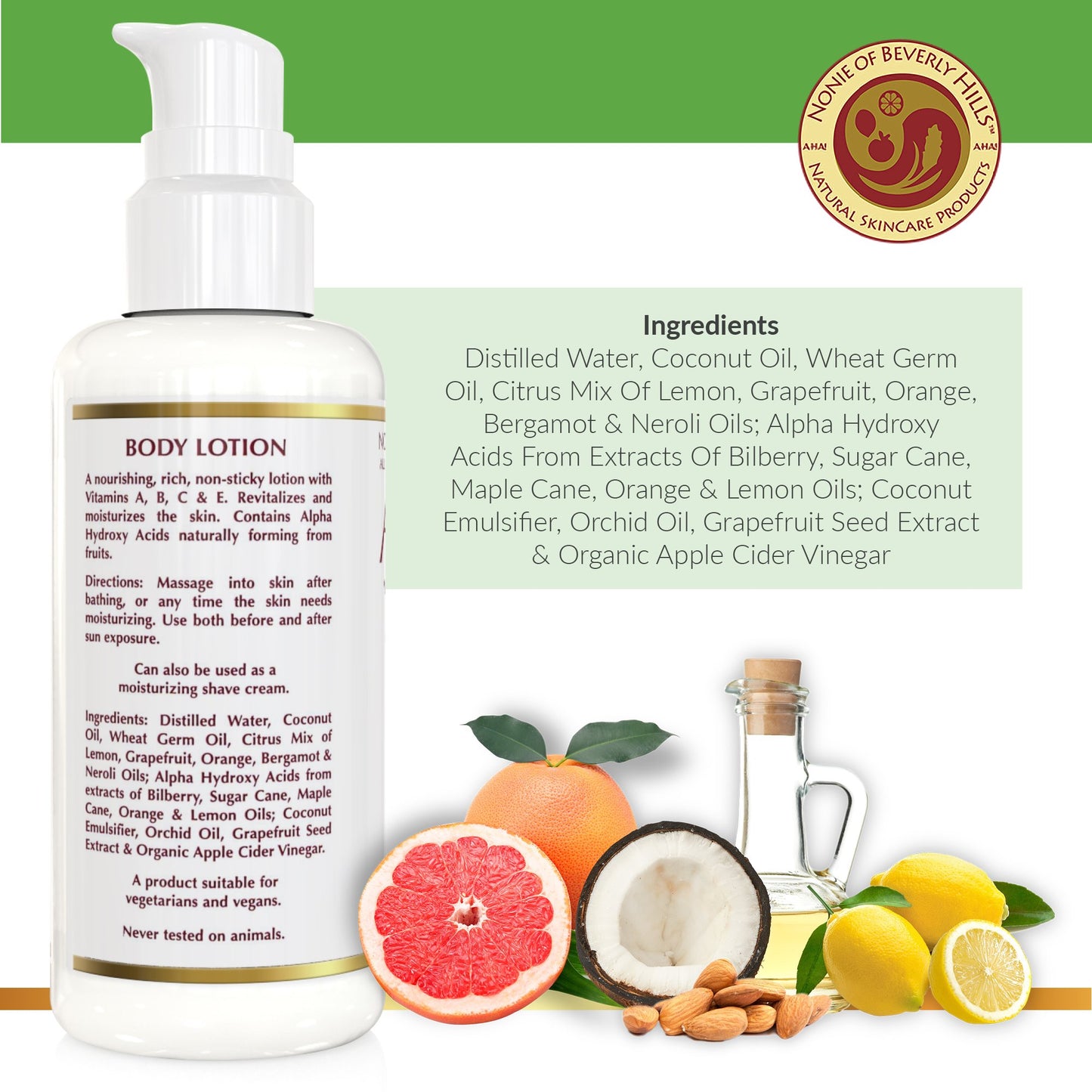 Nonie AHA Body Lotion - All Skin Types/All Natural