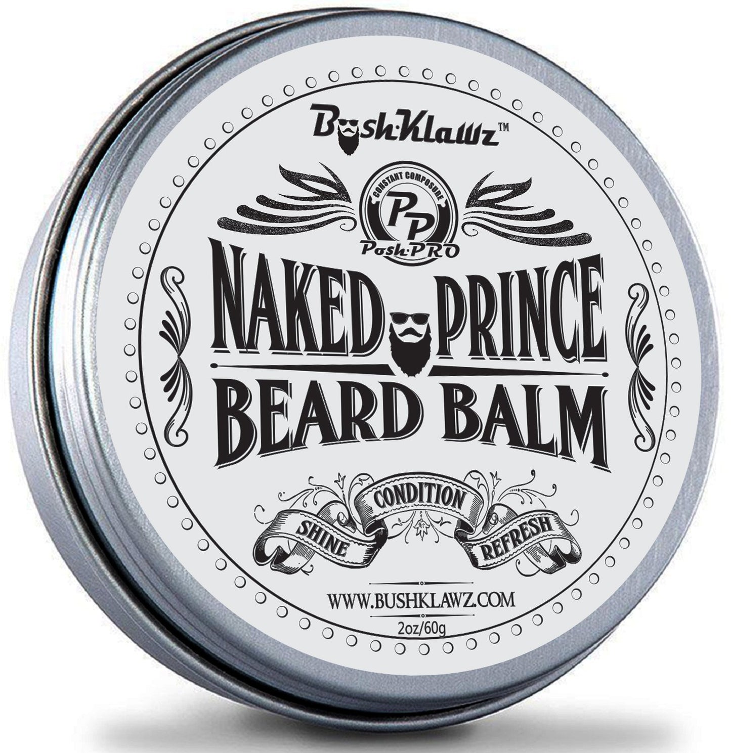 BushKlawz Beard Balm and Leave-in Conditioner, 5 Full Size 2.0 oz Balms - Urban, Lumber, Pacific, Naked Prince Fragrance Free, Premium Line, Great Gift for Christmas, Father's Day