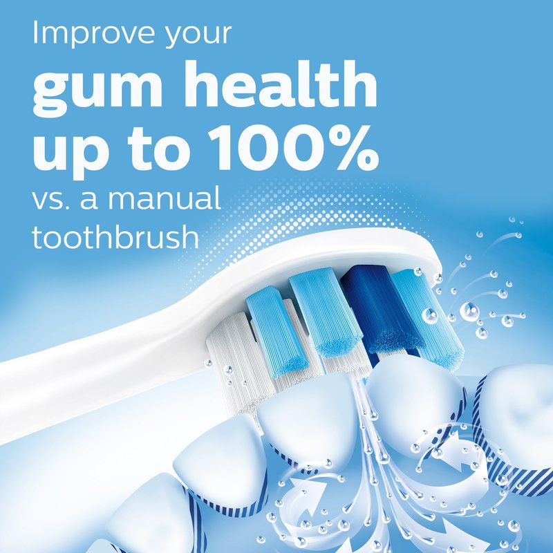 Philips Sonicare Compact Flosser 1000, Blue, ProtectiveClean 5300 Rechargeable Electric Toothbrush and 2PK Compact Nozzle Bundle