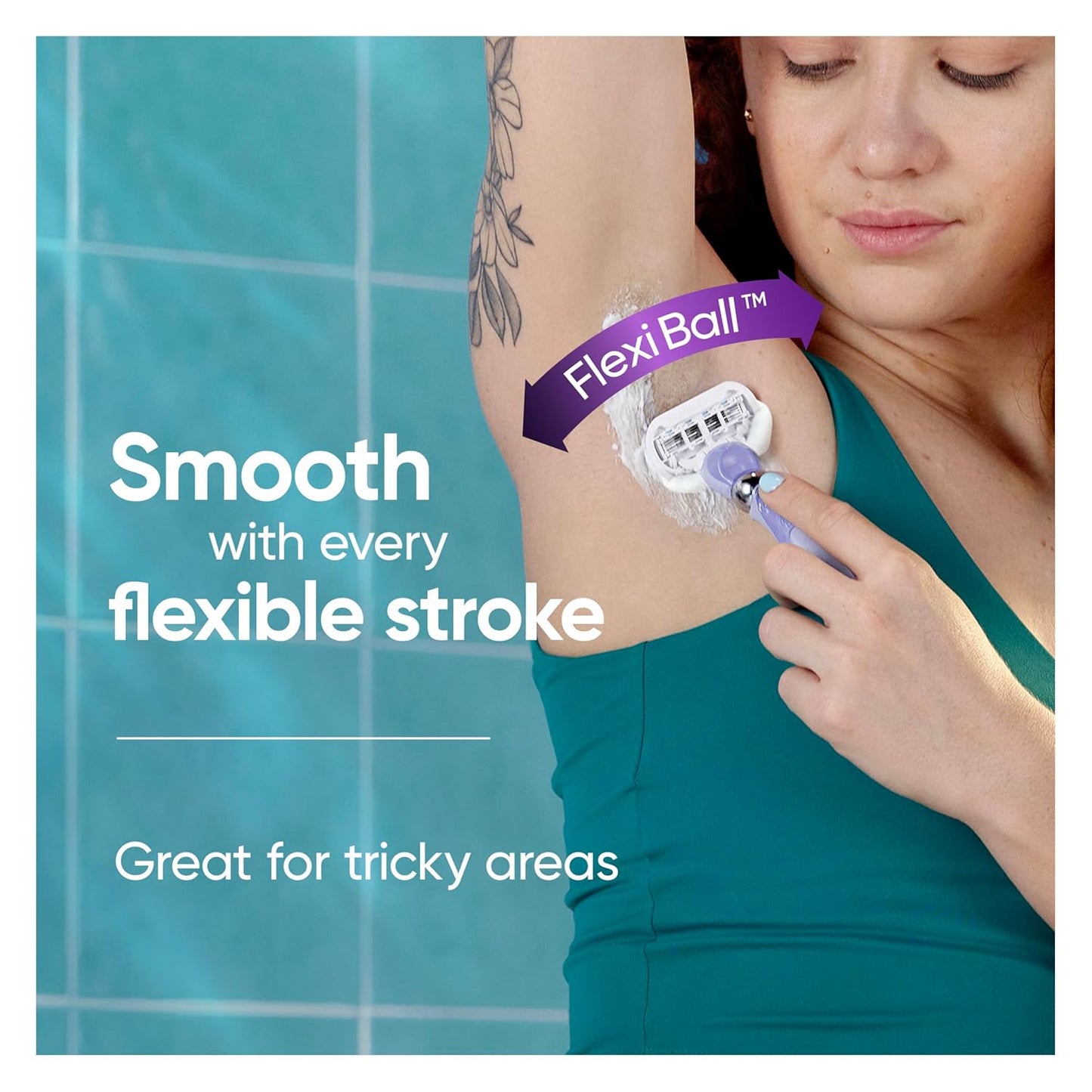 Gillette Venus Extra Smooth Women's Razor - 5-Blade Refill & Flexiball Handle | Includes Shower Holder