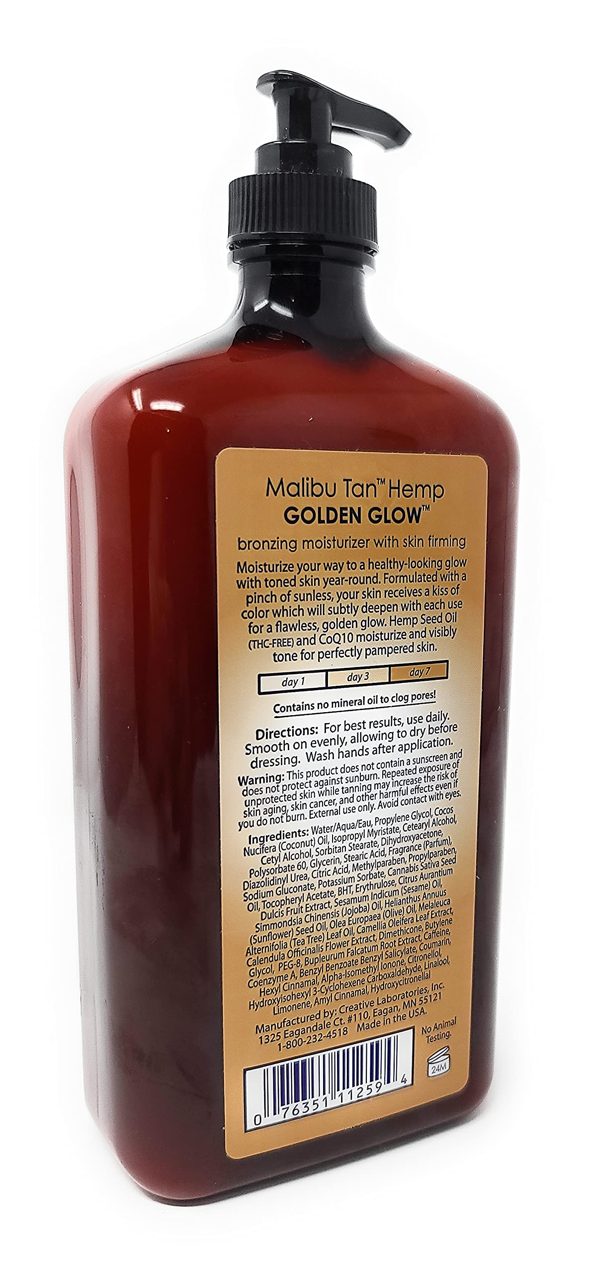 Bundle Of Malibu Moisturizer 40% More Free: Malibu Hemp Tattoo Enhancing Body Moisturizer 25 FL OZ & Malibu Hemp Golden Glow 25.4 FL OZ