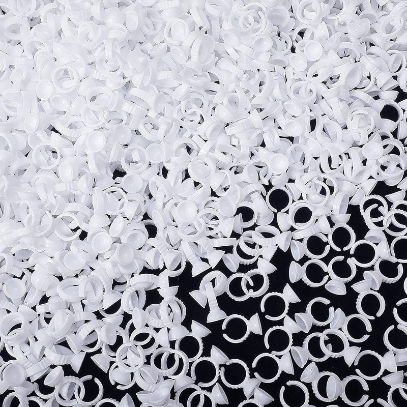 Eyelash Extension Glue Rings - 1000 Pcs Disposable Lash Glue Holders | Round Style for Beauty Salons
