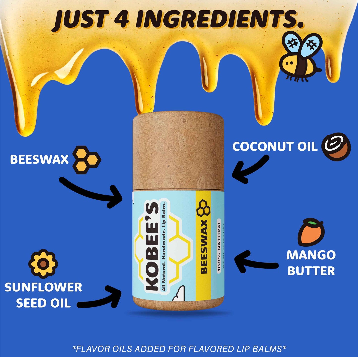 3 pack - Kobeesco Lip Balm, Lip Moisturizer, Lip Cure, Lip Balm, Nourishing Lip Treatment (CoconutVanilla)