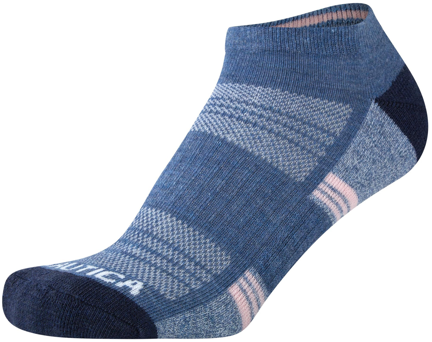 Nautica Women's Socks - Athletic Cushion Low Cut Socks (12 Pack), Size 4-10, Grey/Blue