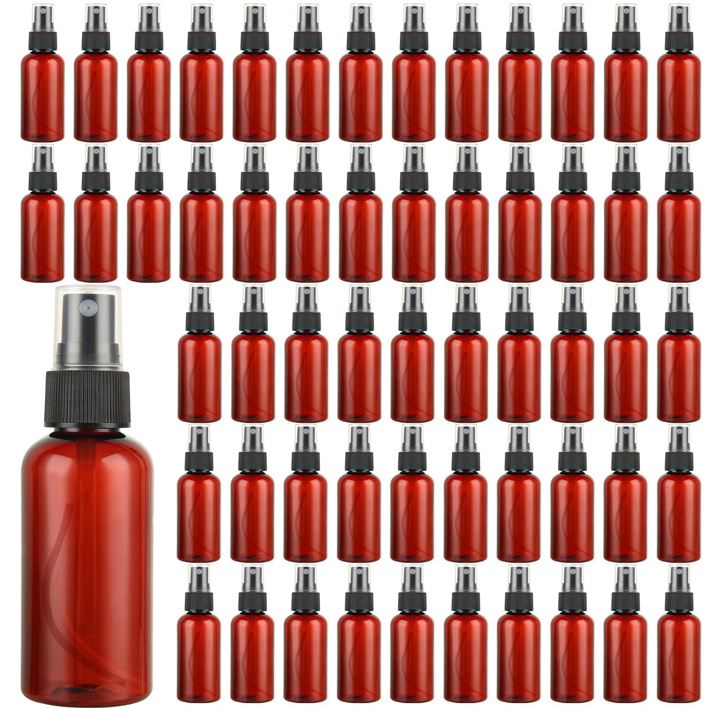 2oz Small Spray Bottle, 60 Pcs Plastic Spray Bottles Fine Mist Mini Spray Bottles Refillable Liquid Containers with Labels and 5 Funnel for Plants Cleaning Solutions, Essential Oils, Colognes, Travel