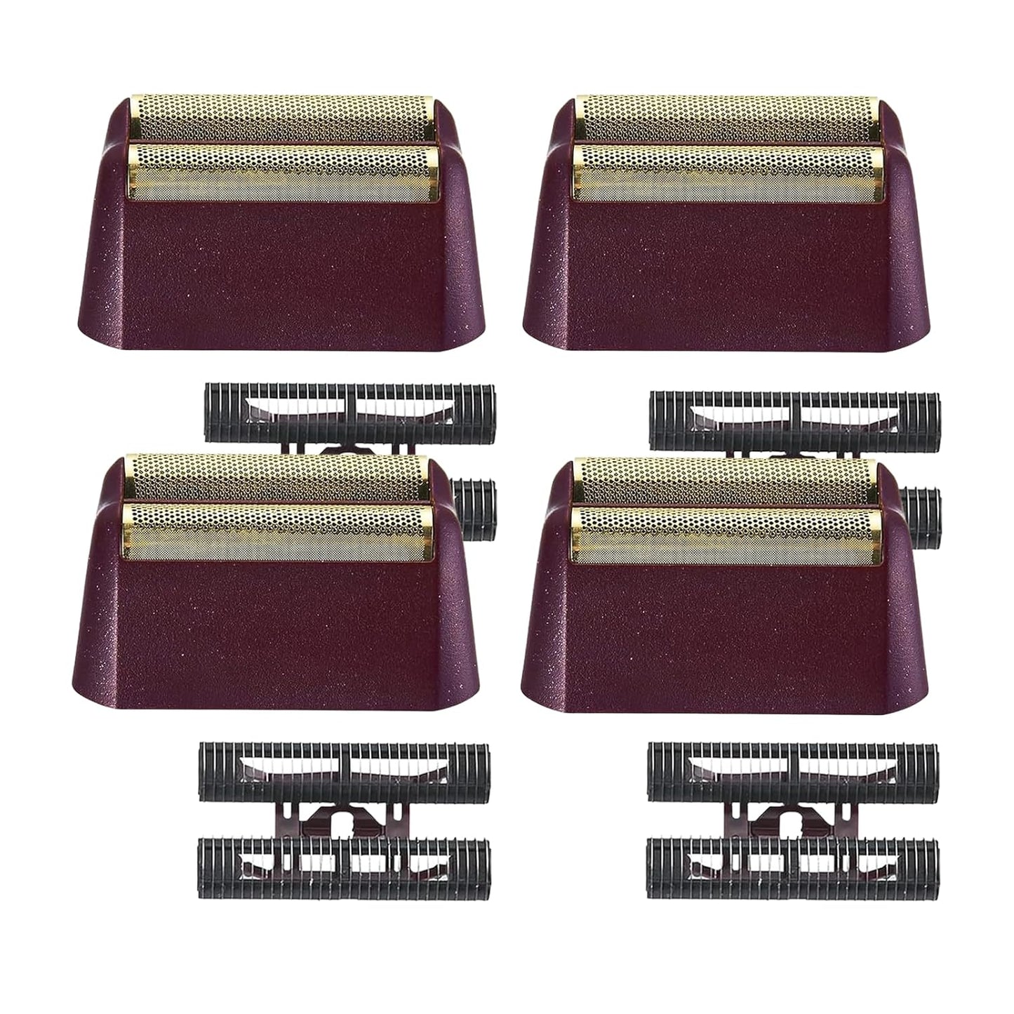 Replacement Foil & Cutter Bar for Wahl Super Close Shaver - 4-Pack Compatible with 7031-100 & 7043-100 Models, Red