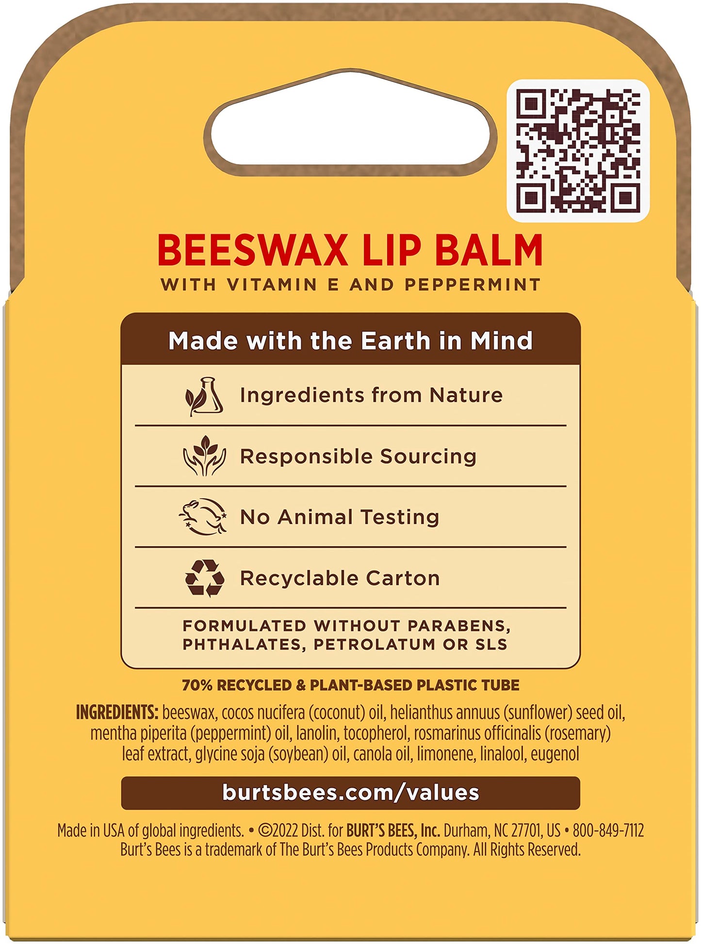 Beeswax Lip Balm Pack by Burts Bees for Unisex - 4 x 0.15 oz Lip Balm (Pack of 2)