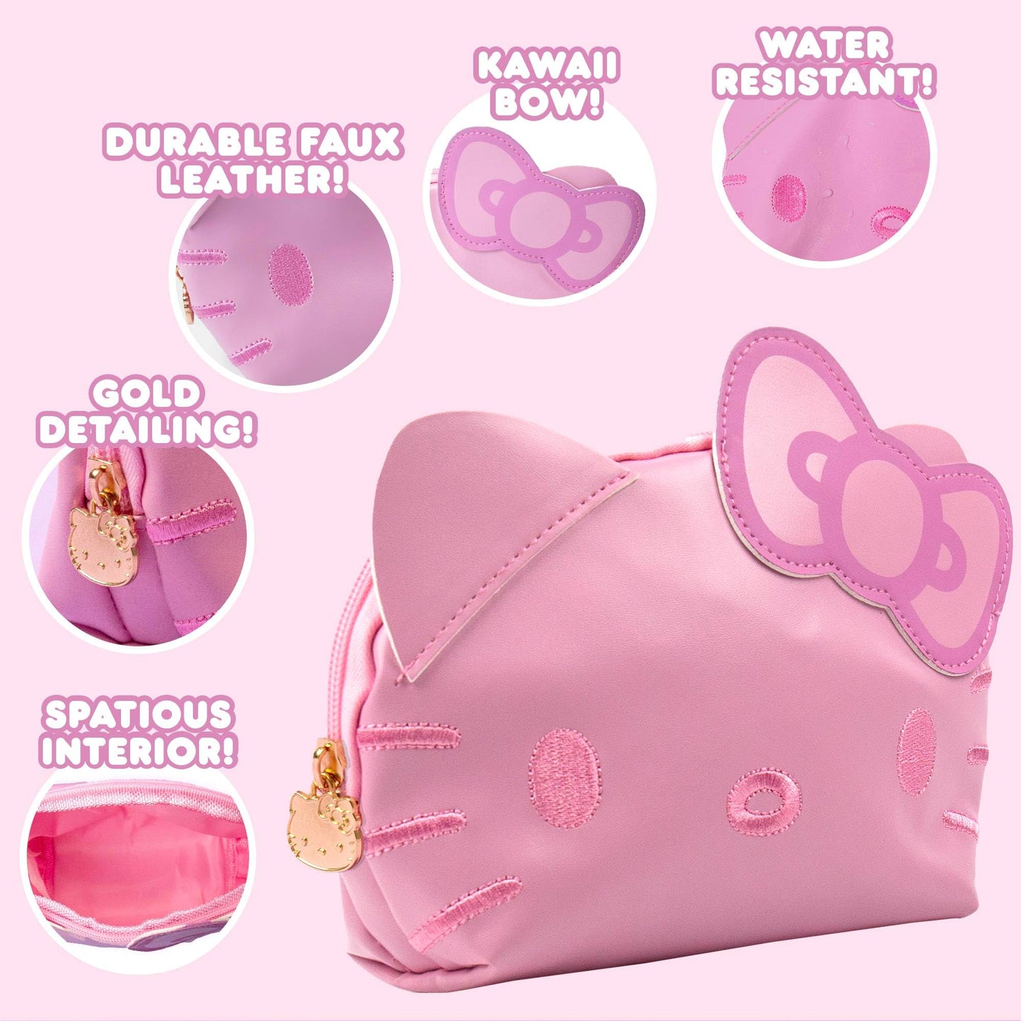 Horizon Group USA Official Sanrio Hello Kitty Pouch, Pink Hello Kitty Pencil Case With Keychain, Cute School Supplies, Sanrio Stuff, Cute Stationery, School Supplies & Makeup Bag