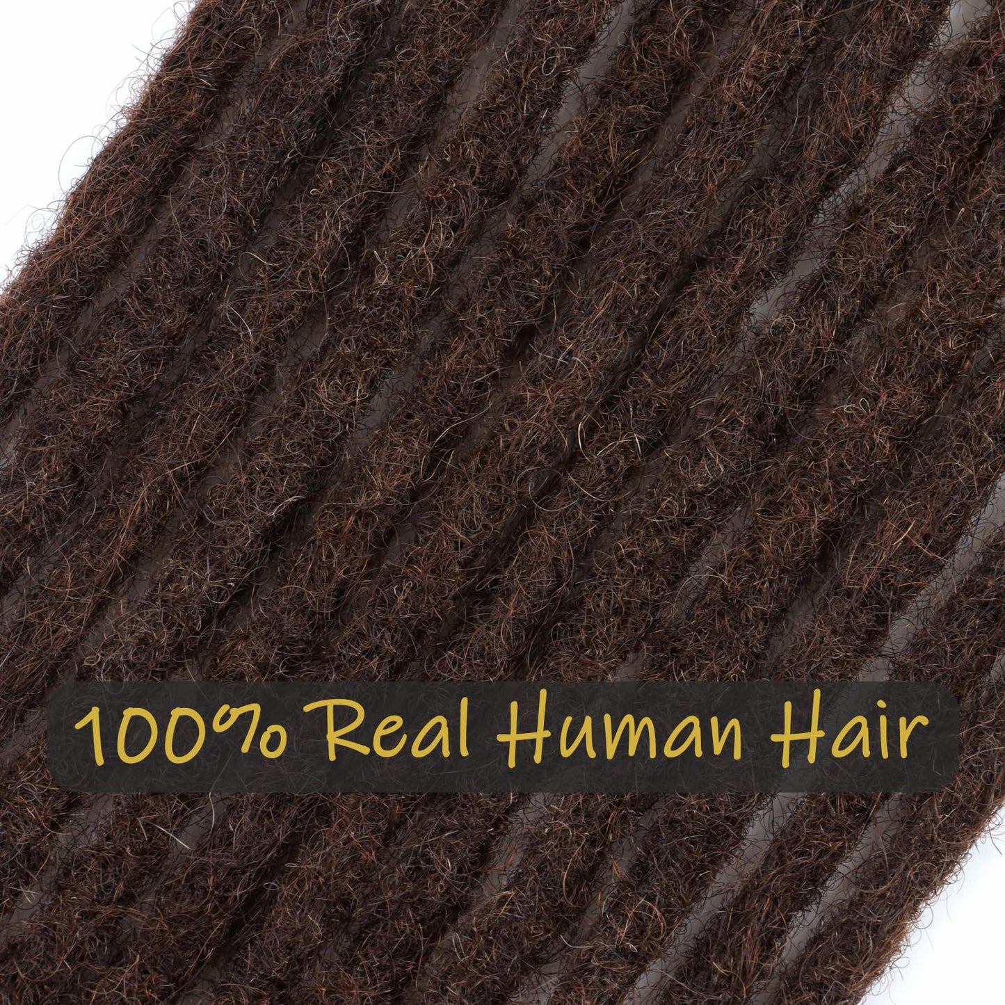 IXIMII #4 Dreadlock Extensions Human Hair 0.8 cm 8 inch 20 Strands Chocolate Brown Handmade Permanent locs with Needles and Comb Real Human Hair Dreads Extensions for Women Men Kids