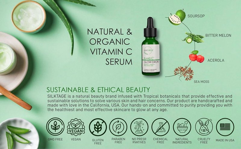 Glow Drops - Anti-Aging Vitamin C Face Serum with Hyaluronic Acid | Evens Skin Tone, 1 Fl Oz