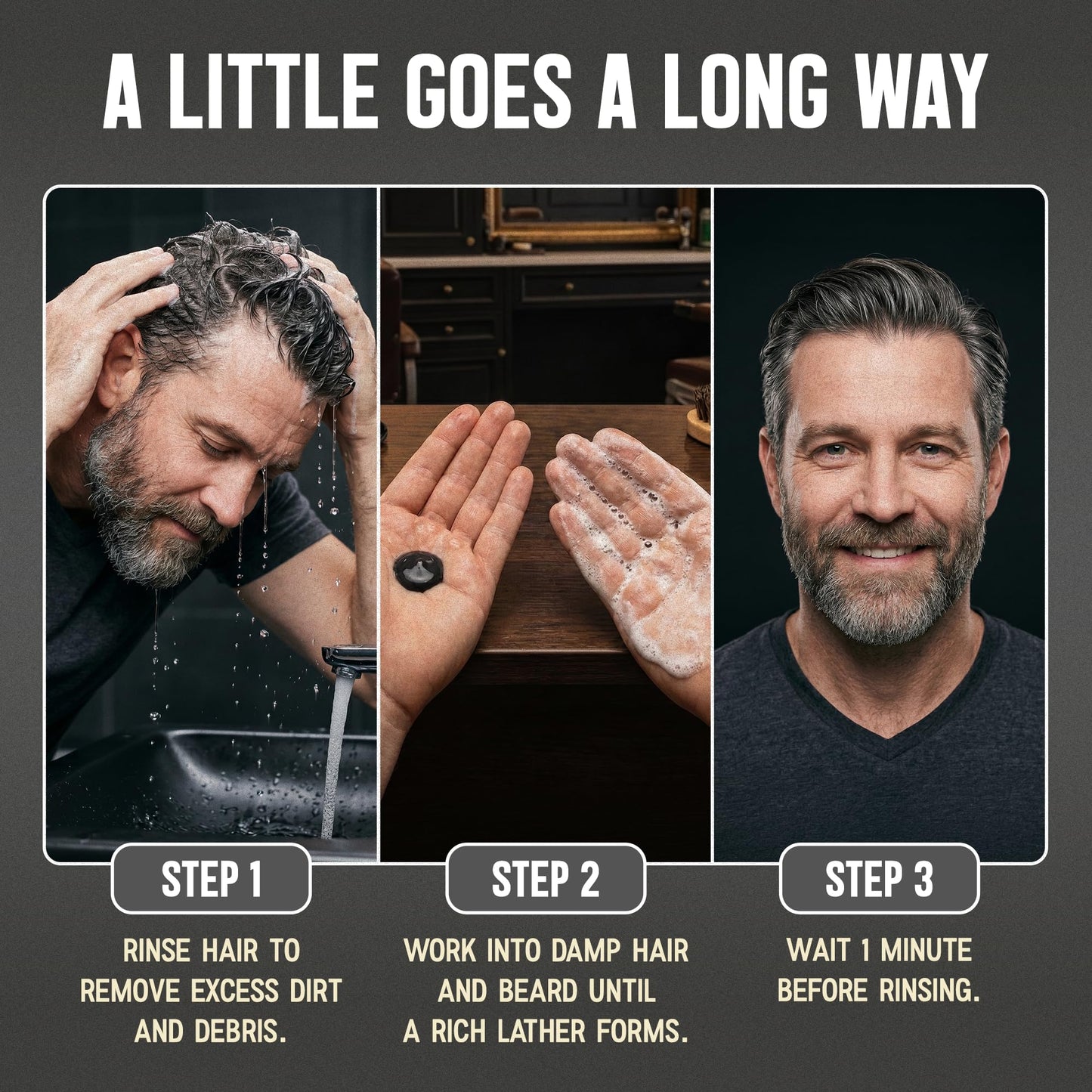 Victory Barber & Brand Beard Wash - Made in USA, Men's All-in-One Shampoo and Conditioner, Hydrating, Smoothening, Softening, 8.4 Fl Oz