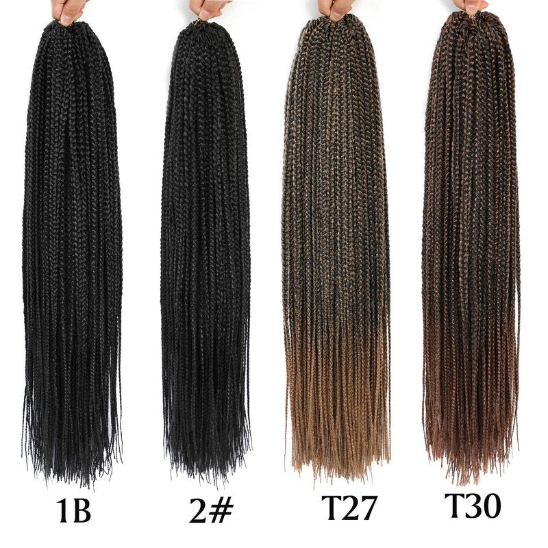 Ombre Blonde Crochet Box Braid 30inch 6Packs Midium Size Premium Synthetic Crochet Braids Waist Length Individually Prelooped Handmade Soft Braids Hair Extension For Girls Women(30inch M1B27)