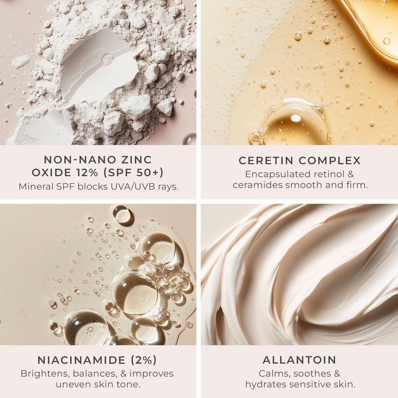 PÜR MINERALS Tinted Sunscreen for Face, 4-in-1 Skin Tint - Broad Spectrum Mineral Sunscreen, SPF 50 - Tinted Facial Moisturizer, Primer & Foundation for Sun Protection - Lightweight, Buildable, Linen