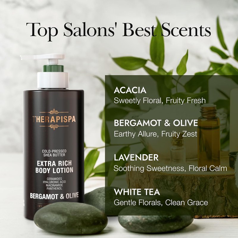 TherapiSpa Scented Body Lotion - Deep Hydration Moisturizer with Shea Butter & Ceramides | 17 fl oz, Acacia