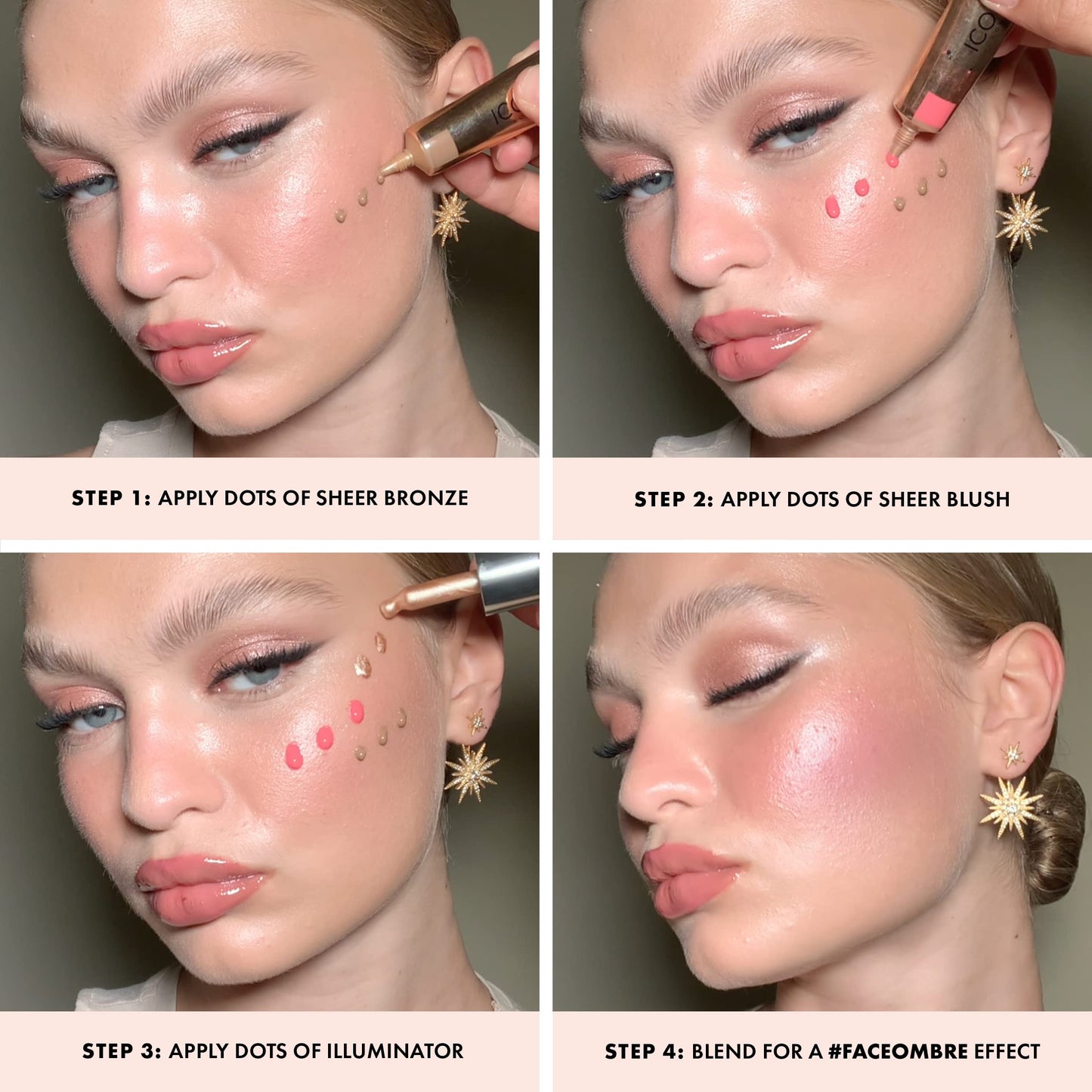 ICONIC LONDON Sheer Blush | Lightweight Liquid Cream Blush, Cruelty Free, Vegan Makeup, Rose Riot (Light Pink) 0.42 Fl oz