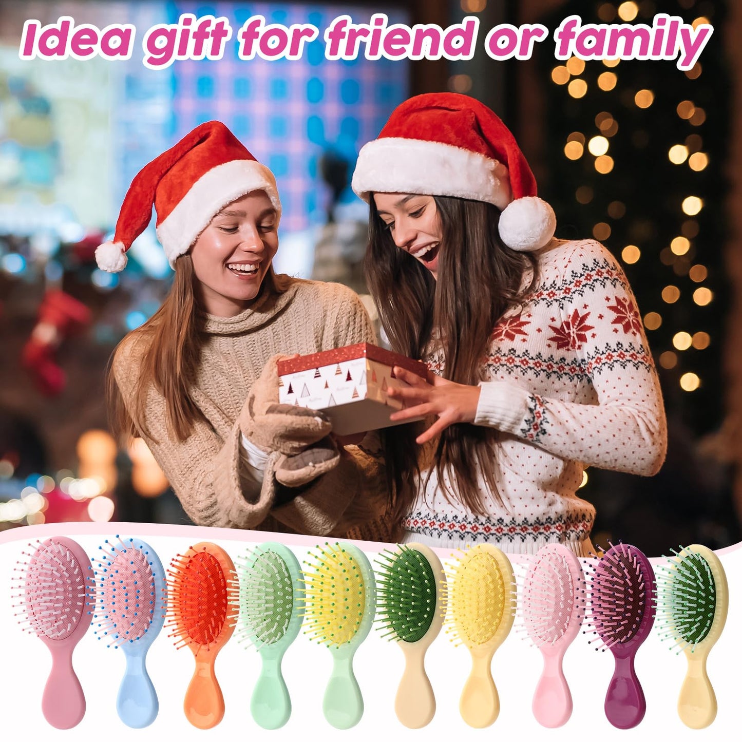Zopeal 28 Pcs Kids Gifts Wet Hair Mini Brush Travel Hygiene Supplies Bulk Girl Back to School Small Pocket Summer Camp Hairbrush Detangler Soft Bristle Bridesmaid Party Favor(14 Colors)
