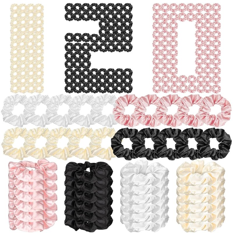 Silk Satin Hair Scrunchies - 120 Pack Soft Elastic Ponytail Holders | 3.94 Inches, Perfect for Thick Hair & Gifts