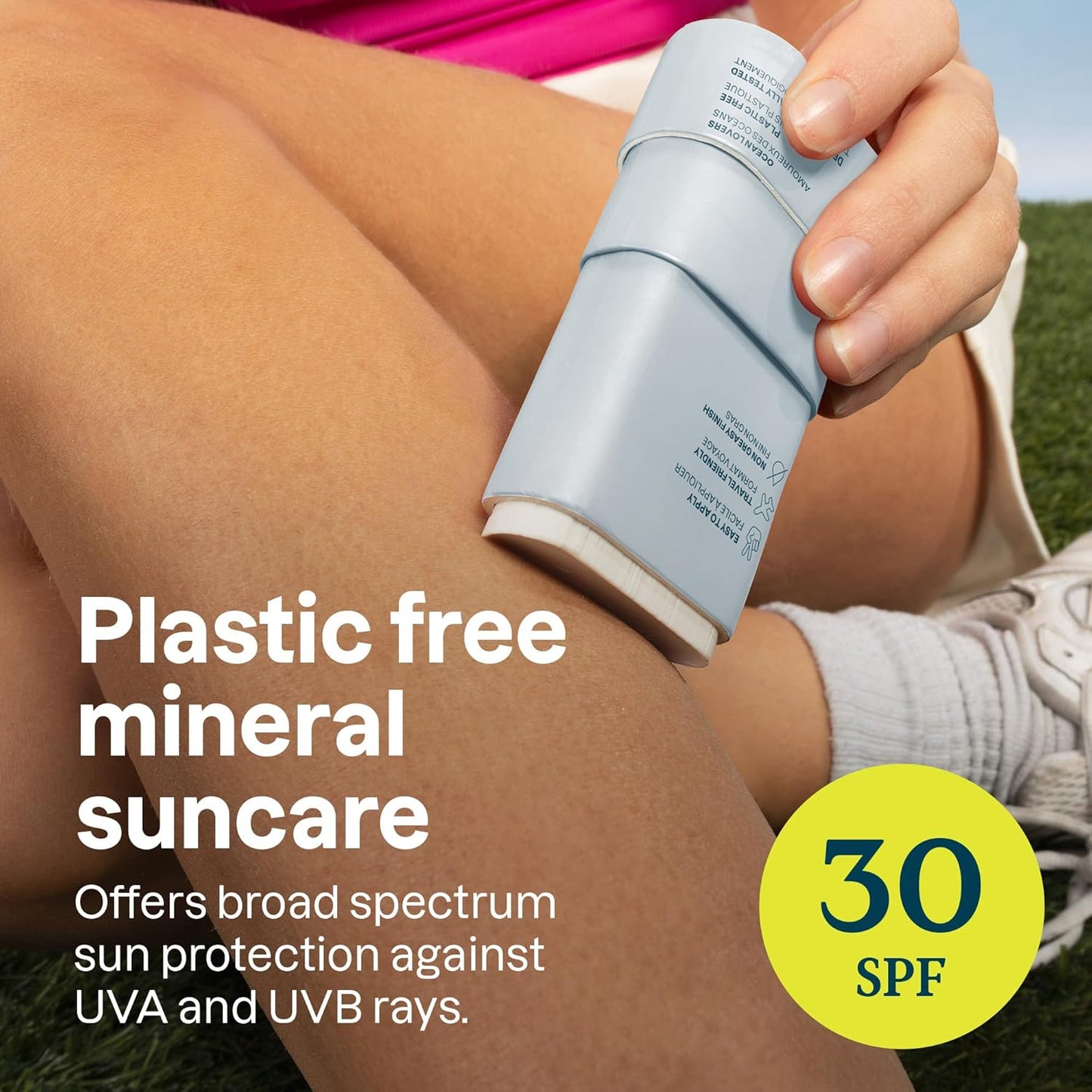 Mineral Sunscreen Stick SPF 30 for Sensitive Skin | EWG Verified, Plastic-Free, Zinc Oxide, 2.1 Oz