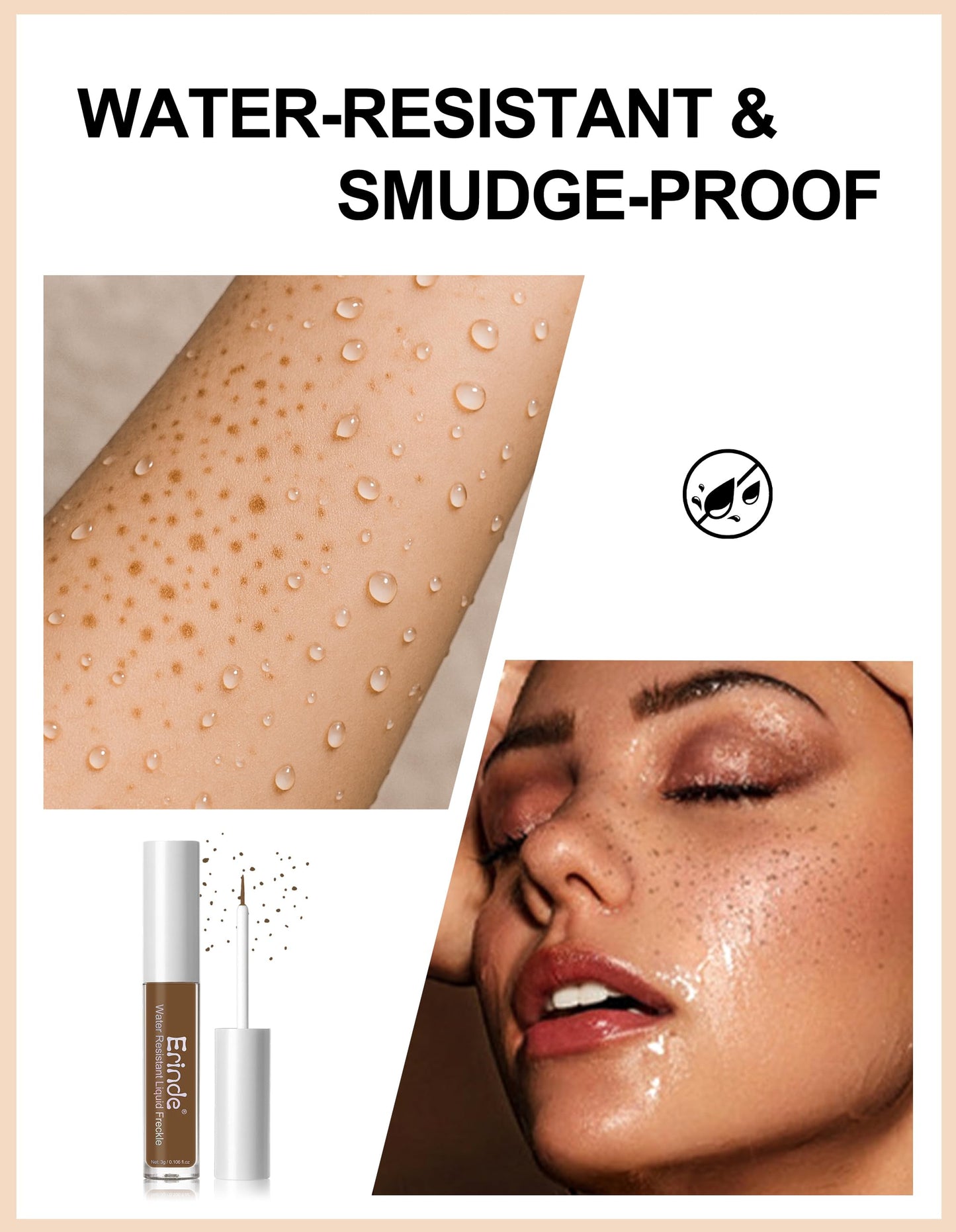 Erinde Faux Freckle Pen Waterproof - Fake Freckles Pen Stamp Liquid, Long-Lasting Natural-Looking Fast-Drying Faux Freckles Face Makeup, Vegan Formula, All Skin Tones, 01 Saddle Brown