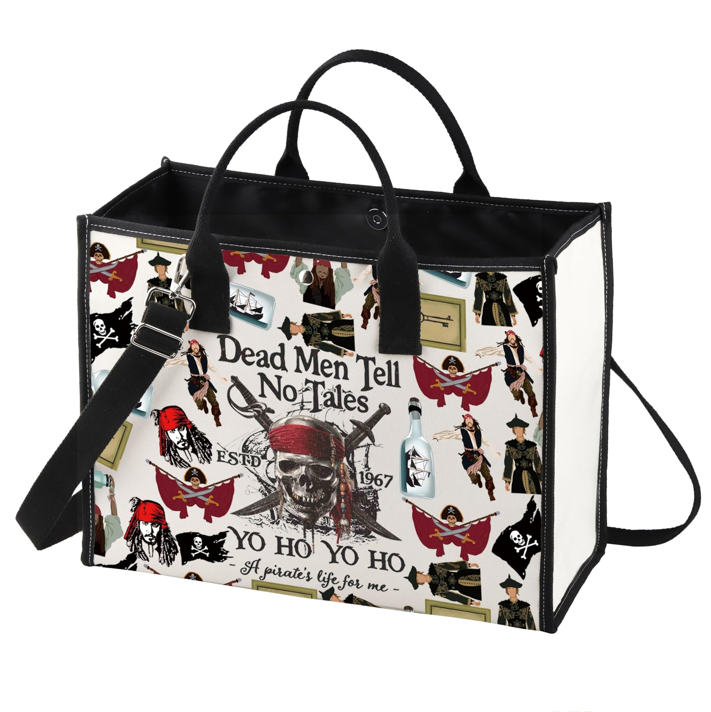 LEVLO Jack Sparrow Cosmetic Makeup Bag Angelica & Jack Fans Gift Dead Men Tell No Tales Toiletry Bag Pirate Lover Merchandise