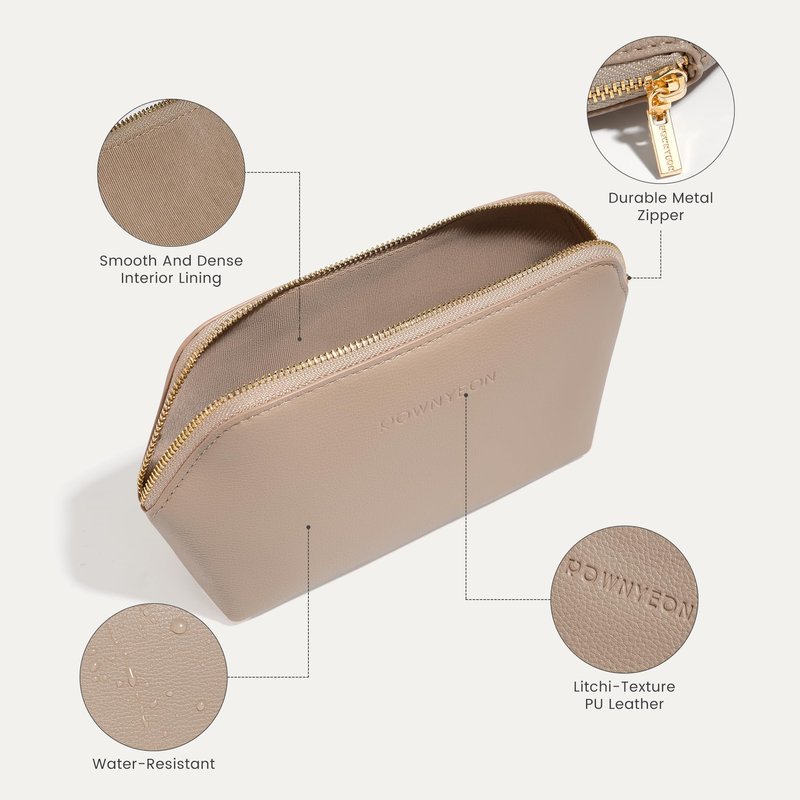 ROWNYEON Small Makeup Bag for Purse, Mini Portable Cosmetic Bags for Women, PU Leather Coin Purse Lipstick Cosmetic Accessories Organizer, Travel Makeup Pouch Zipper Pouch for Men Women 6