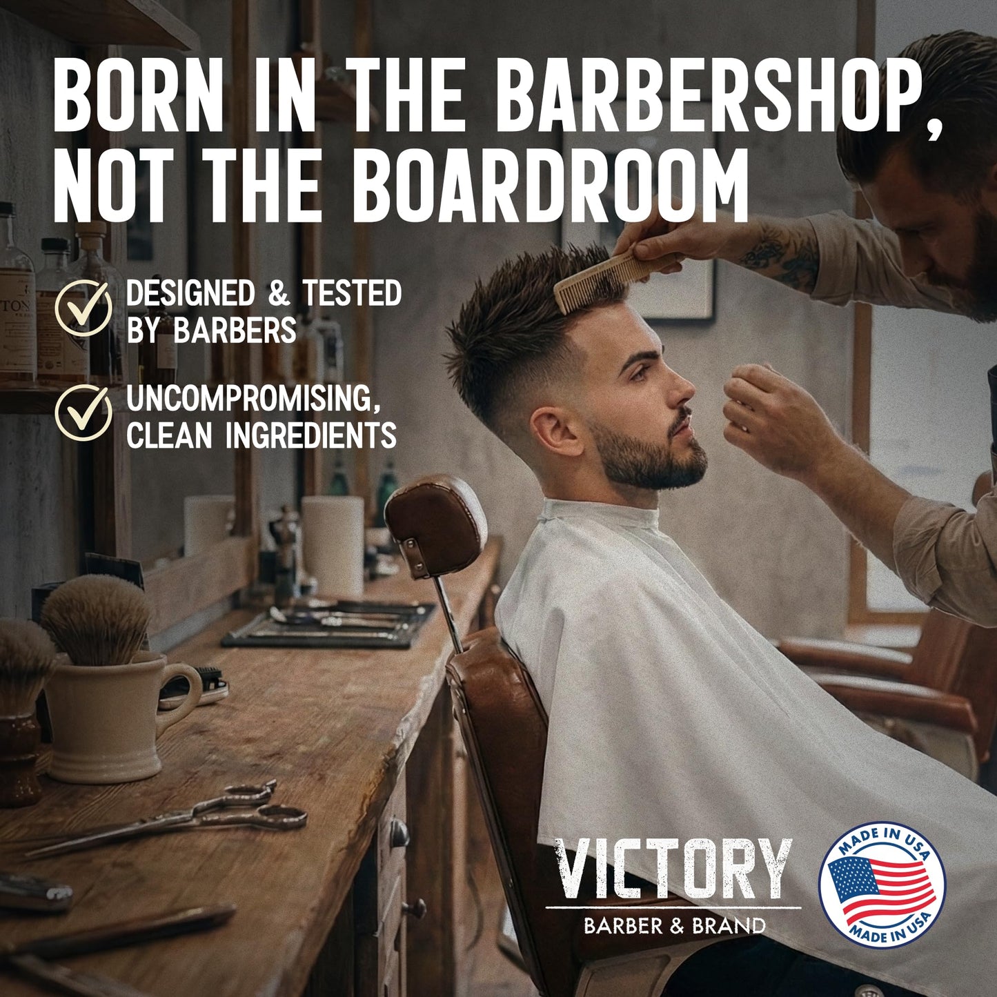 Victory Barber & Brand Beard Wash - Made in USA, Men's All-in-One Shampoo and Conditioner, Hydrating, Smoothening, Softening, 8.4 Fl Oz