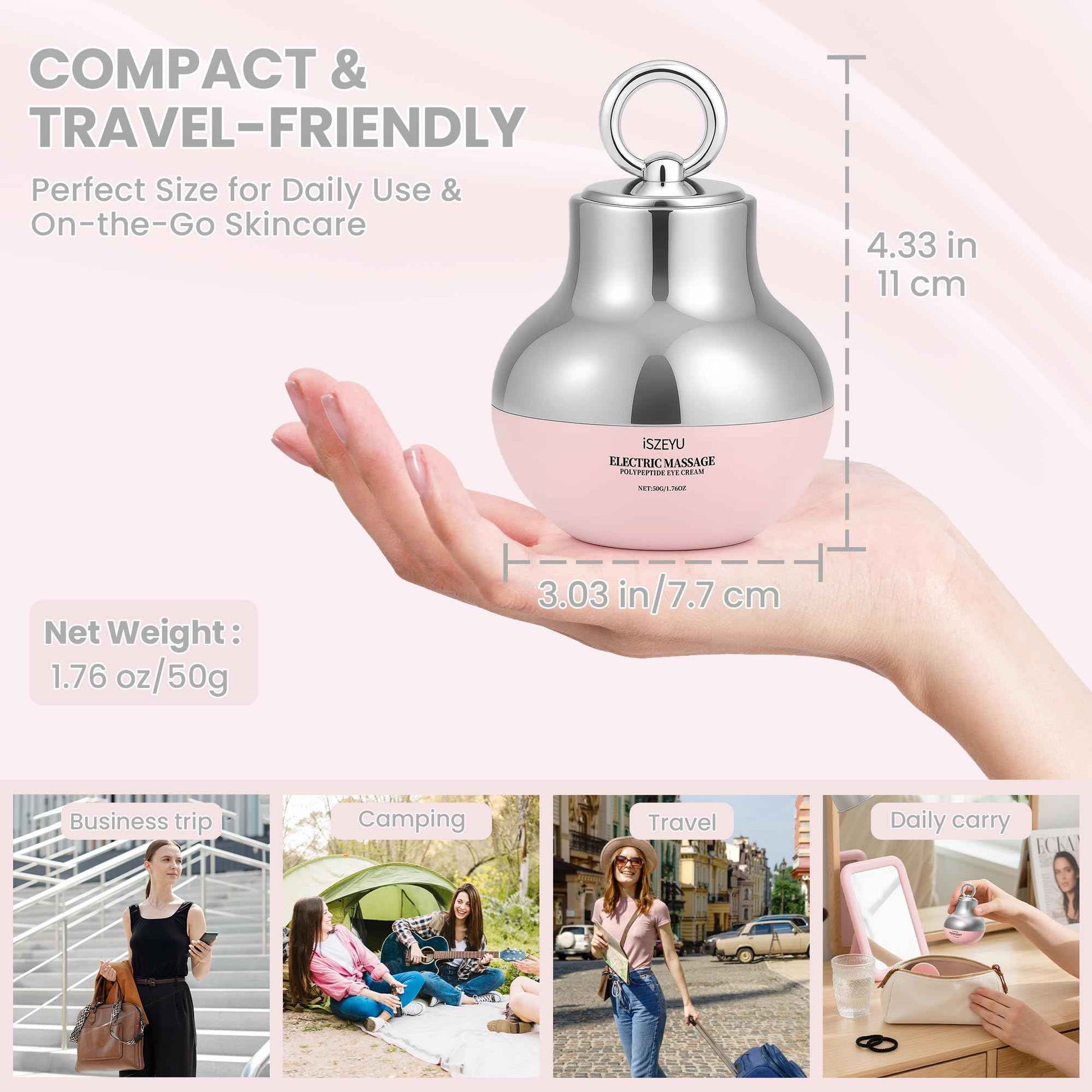 iSZEYU Pro Xylane Electric Massage Eye Cream with Red Light Applicator Therapy, Polypeptide Vibrating Firming or Anti Wrinkle