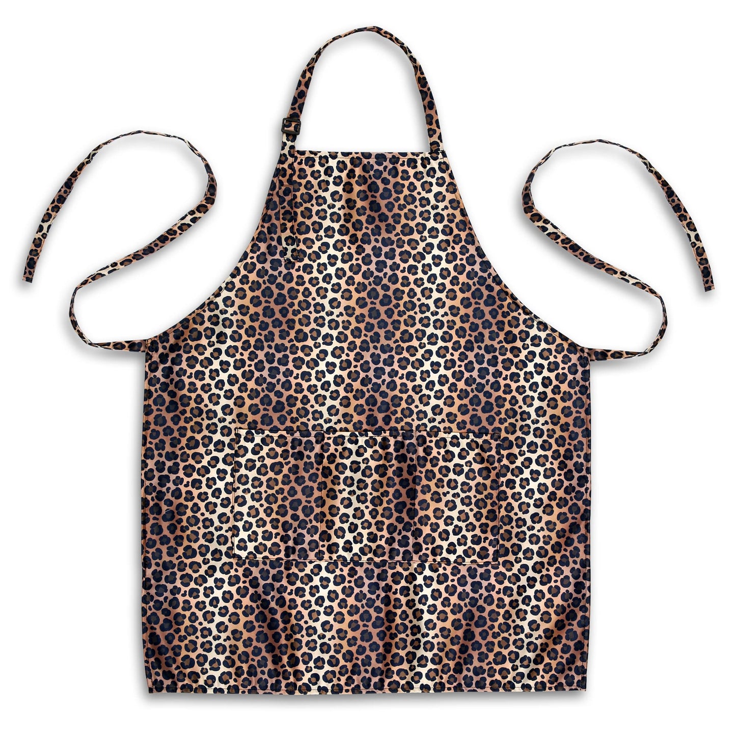 Plum Hill Hair Stylist Apron Set - Black Hairdresser Apron with Rhinestones and Cheetah Leopard Cosmetology Smock