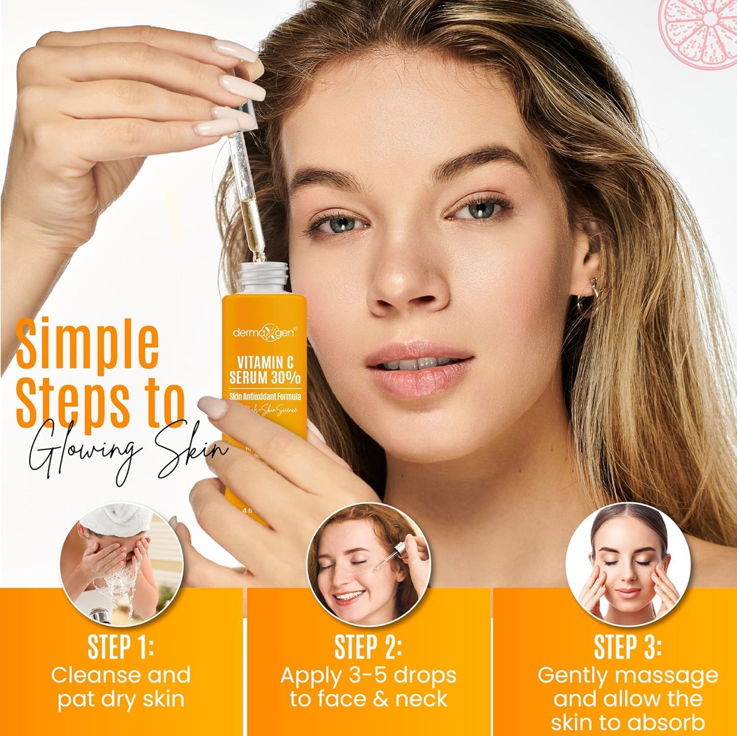 Vitamin C Serum for Face - Organic Anti-Aging Moisturizer with Hyaluronic Acid & Vitamin E | 4 FL OZ