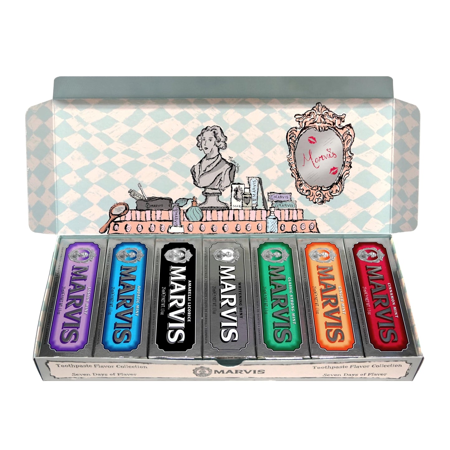 Marvis 7 Days of Flavor Limited Artist Edition Box, 7 tubes 25ml/1.3oz each