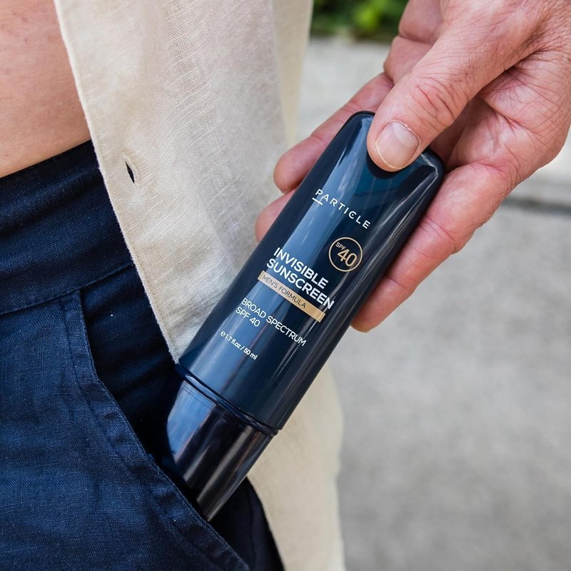 Invisible Sunscreen for Men - Transparent SPF 40 Lotion with Vitamin E | Lightweight, Non-Greasy, Beard Friendly - 1.7 FL OZ