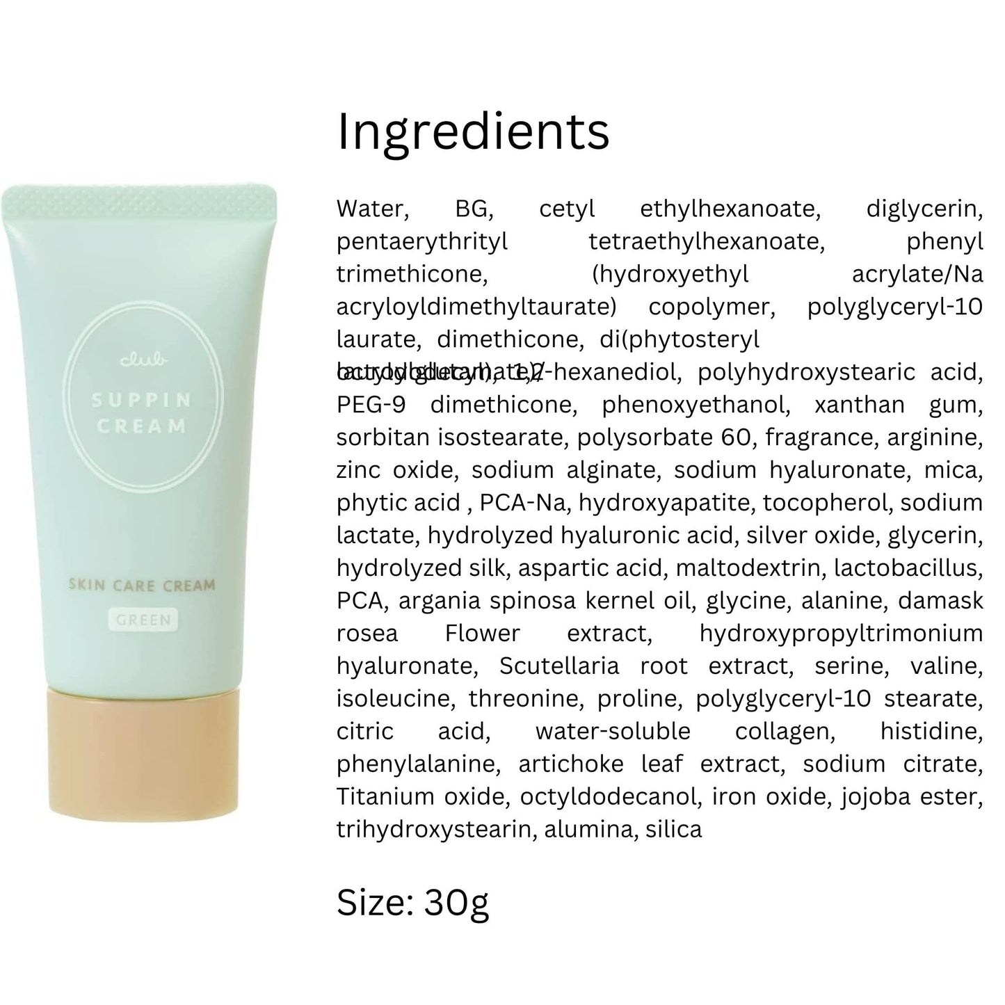 Club Suppin 2-in-1 BB Cream Foundation + Night Cream for Women & Men, Organic BB Cream & Night Cream for Face with Collagen, Hyaluronic Acid & Jojoba Extract for All Skins, Japanese Skincare 1.06 Oz