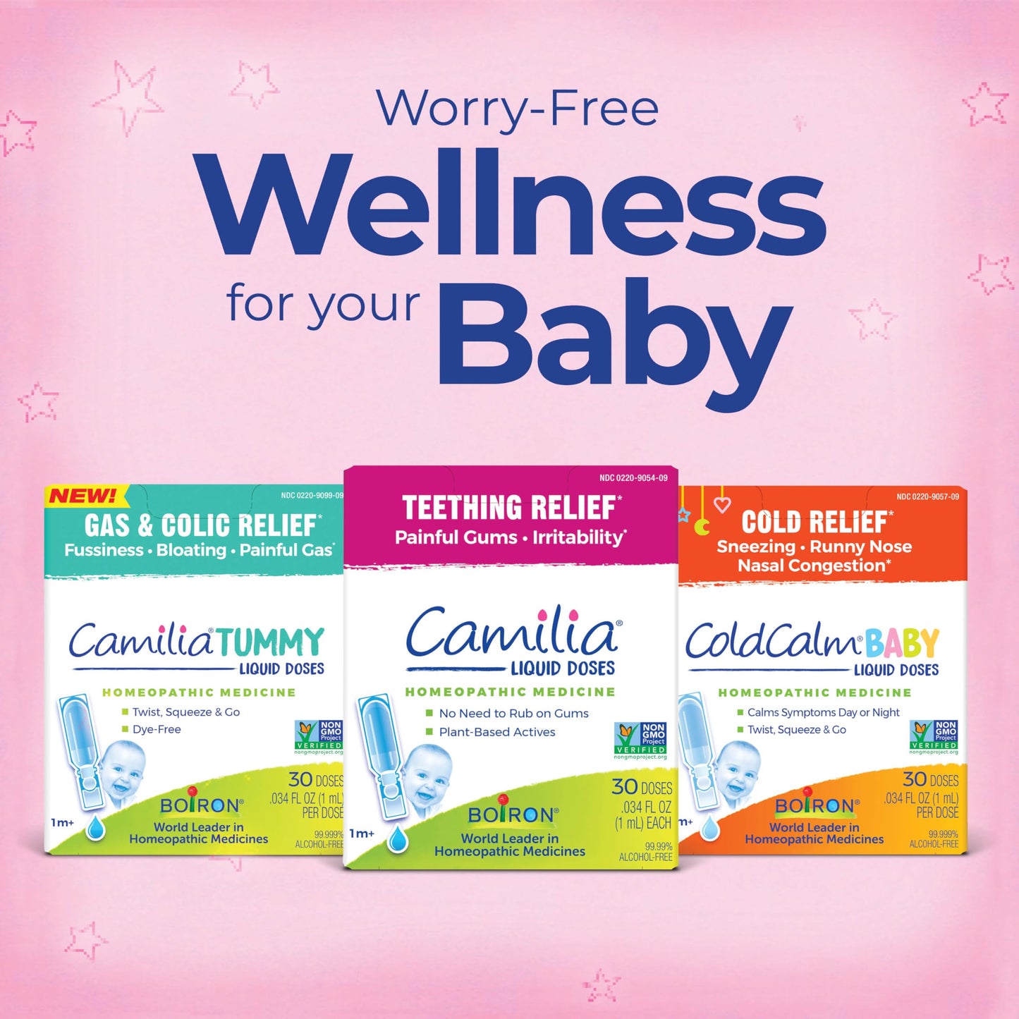 Boiron ColdCalm Baby Single-Use Drops for Relief from Cold Symptoms of Sneezing, Runny Nose, and Nasal Congestion - Sterile and Non-Drowsy Liquid Doses - 30 Count