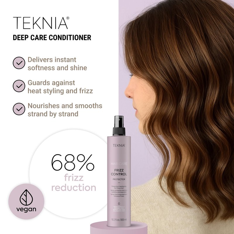 Lakmé Teknia Frizz Control Protector, Anti Frizz Heat Protection Spray for Frizzy or Curly Hair, Heat Protectant Spray, 10.2 Fl Oz