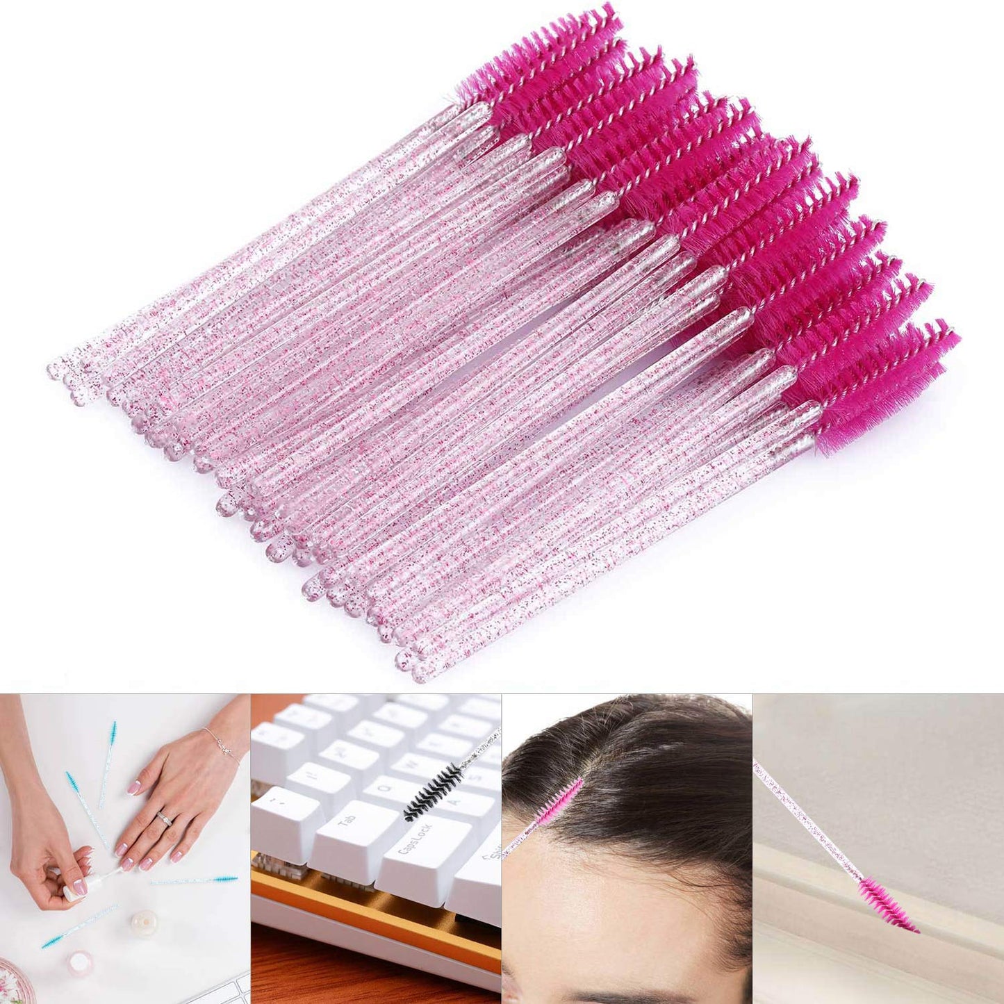 Tbestmax Disposable Mascara Wands - Eyelash Brush Spoolies for Extensions | Colorful Set of 200