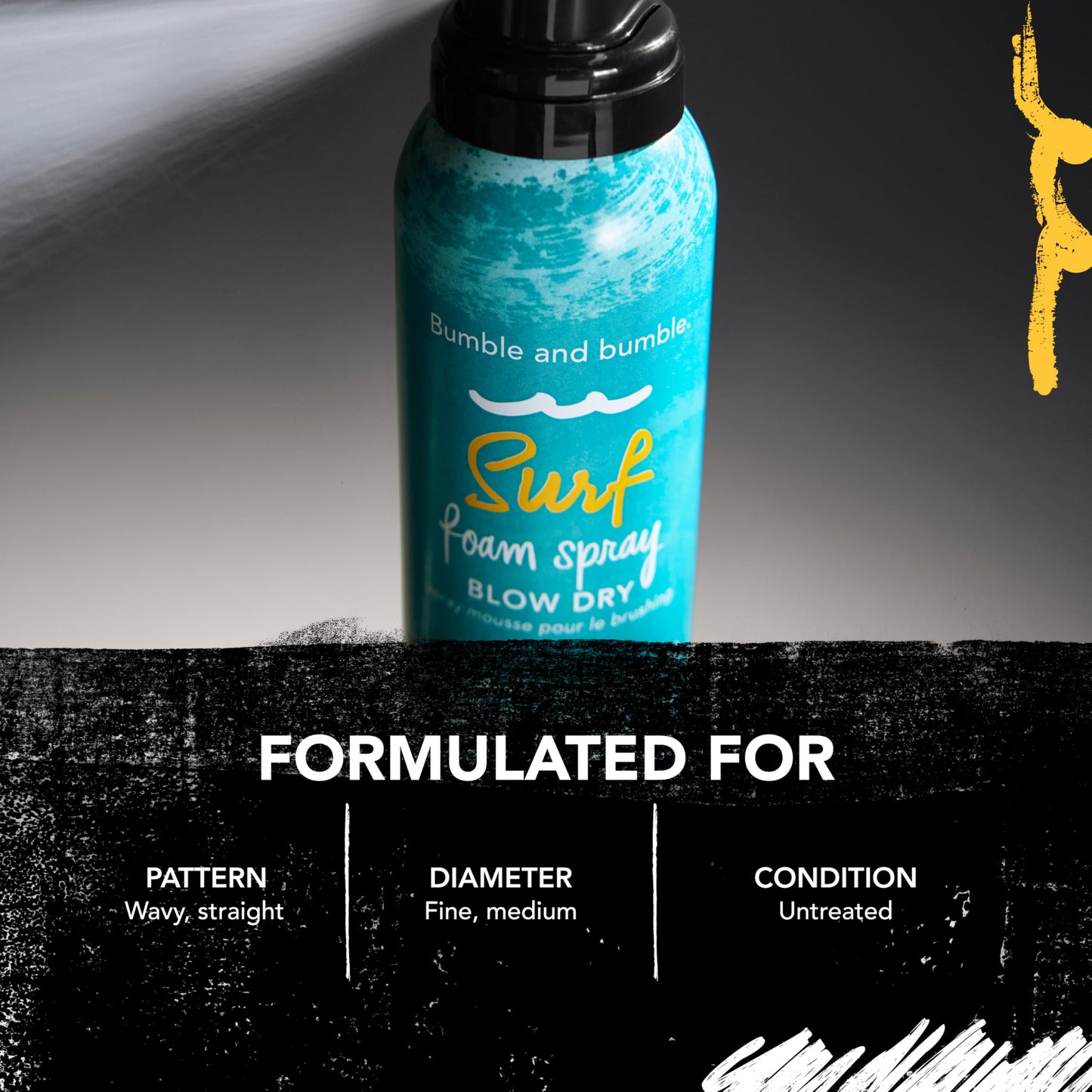 Bumble and bumble. Surf Foam Spray Blow Dry Hair Lightweight Volume Mousse | Adds Beachy Texture + Hold | UV Protection| For Fine to Medium Wavy, Straight Hair Types, 4 Ounce