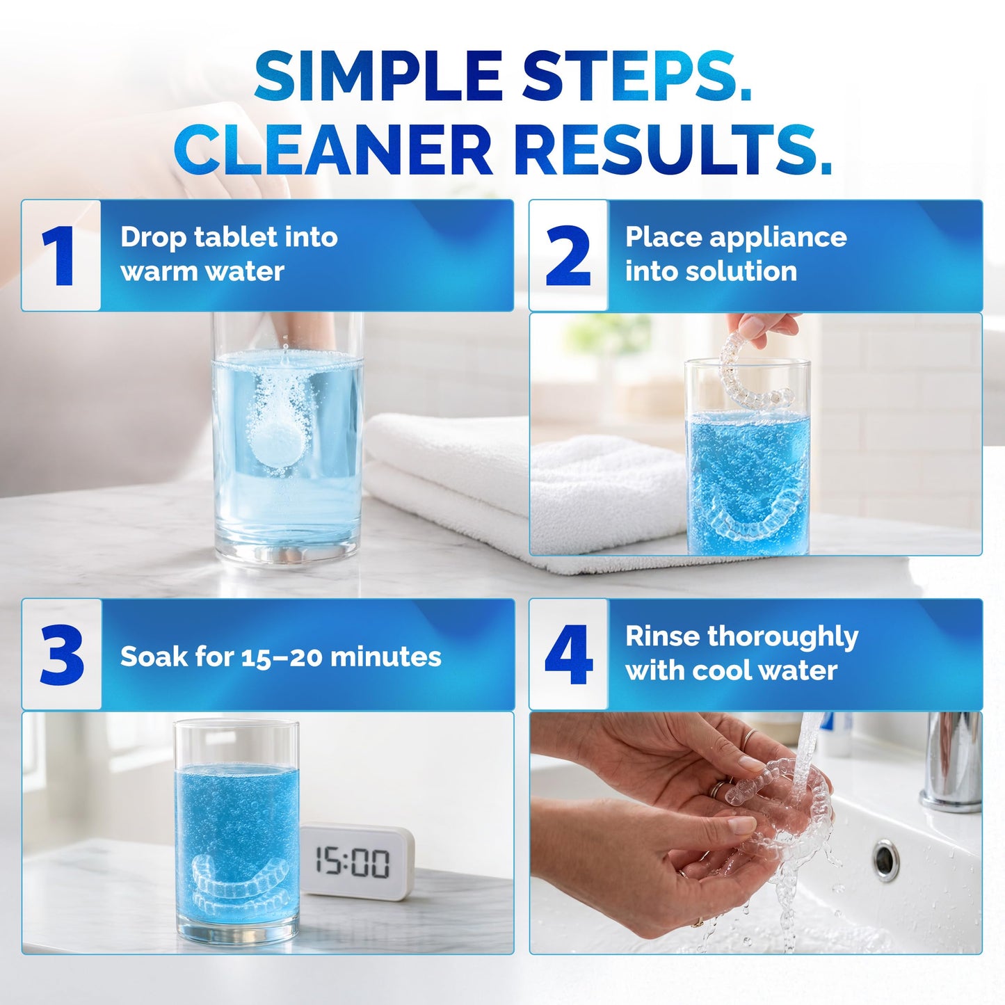 Dental Duty Retainer Cleaner Tablets – Fast Invisalign & Denture Cleaning Tablets for Aligners, Retainers & Mouthguards – Removes Odor, Plaque & Stains in Minutes – 240 Count