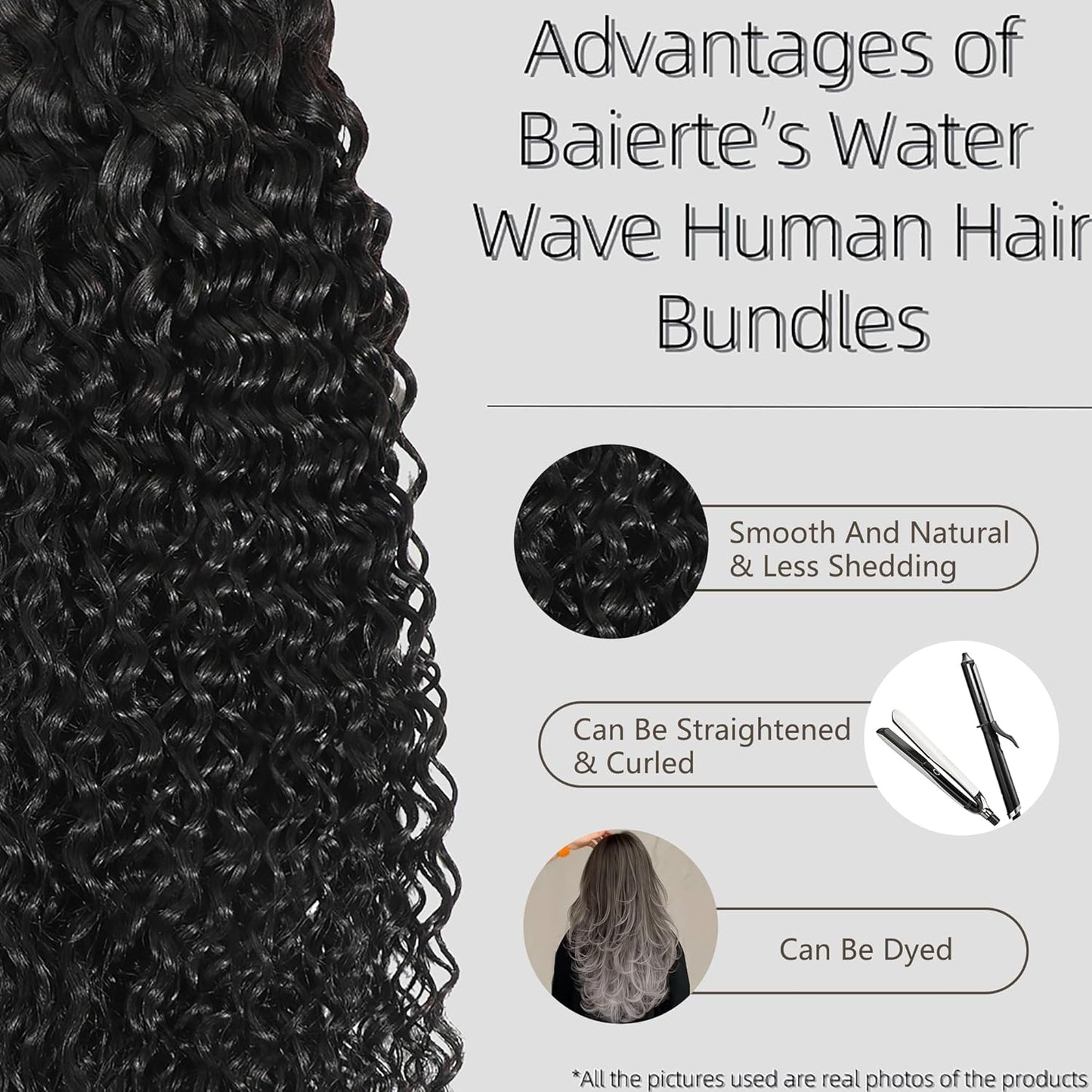 Water Wave Human Hair Bundles - 100% Unprocessed Double Weft Extensions | Curly 20 Inch for Black Women