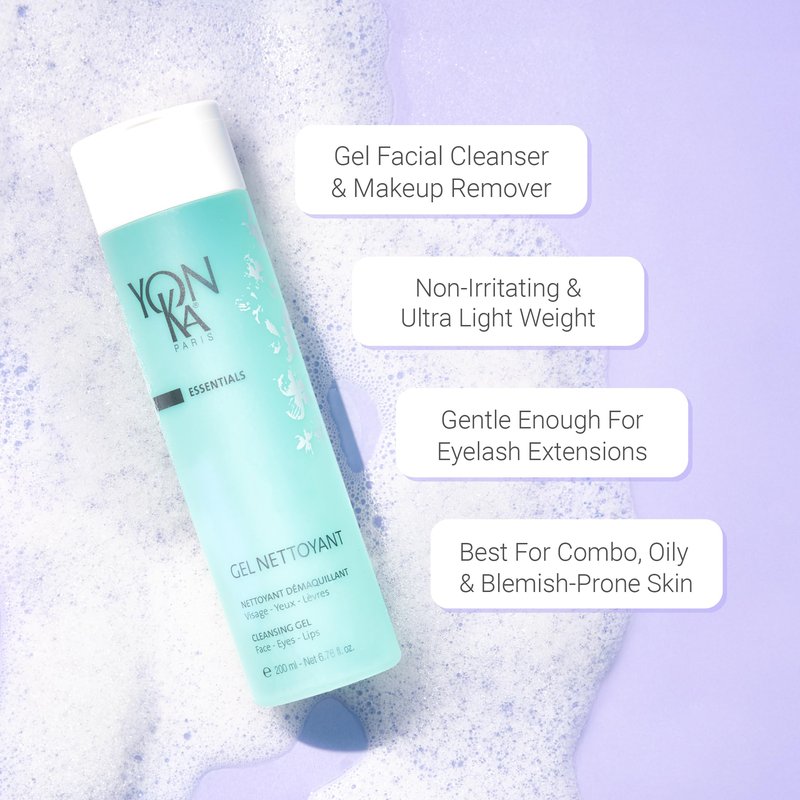 Yon-Ka Gel Cleanser | Gentle Foaming Face Wash & Makeup Remover | Cleanses Pores and Balances Skins pH with Red Algae & Amino Acids | For Acne Prone & Oily Skin | Paraben-Free | 6.76 fl oz