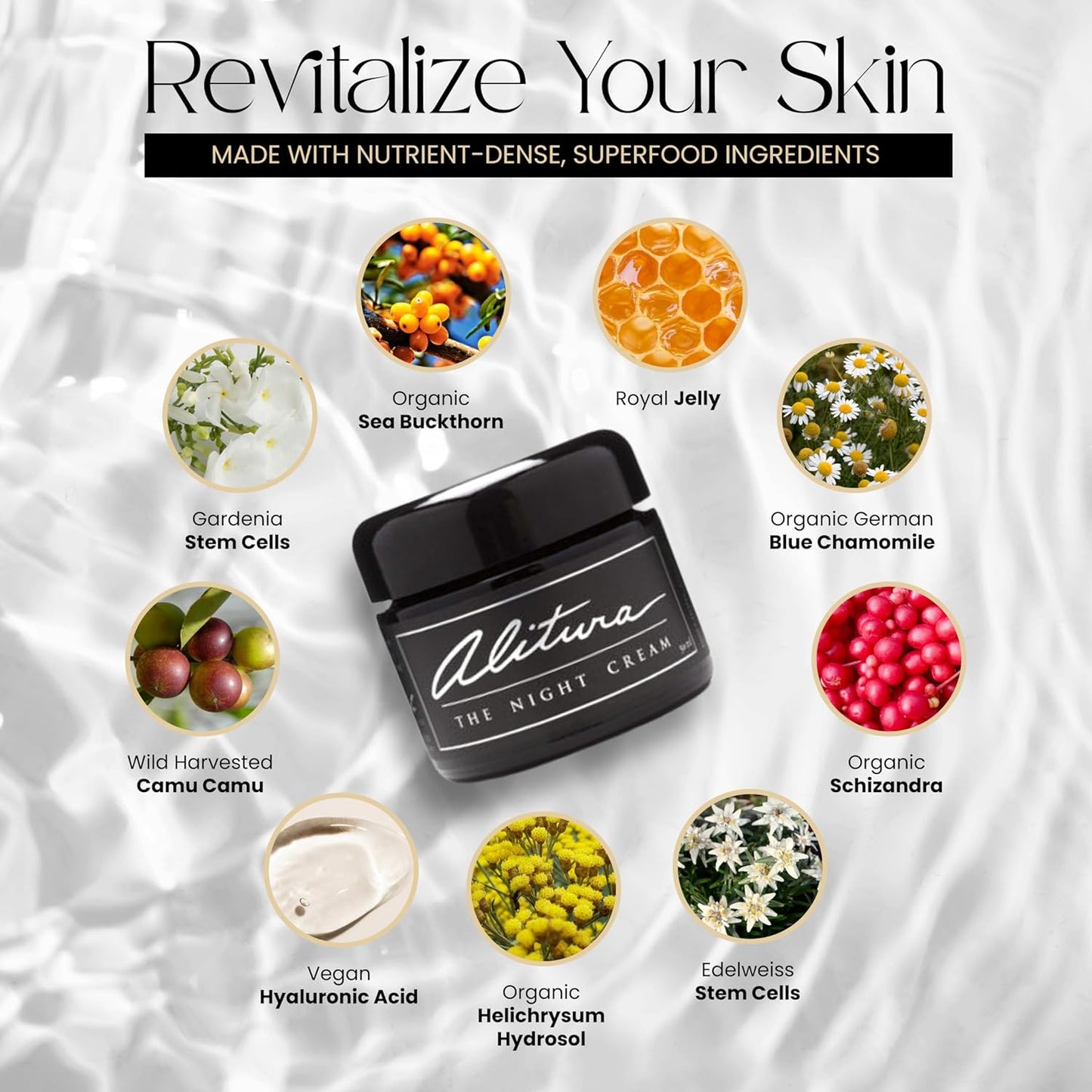 Hyaluronic Acid Anti-Aging Night Cream - Hydrating Moisturizer with 10% Hyaluronic Acid & Superfoods | For Radiant, Youthful Skin