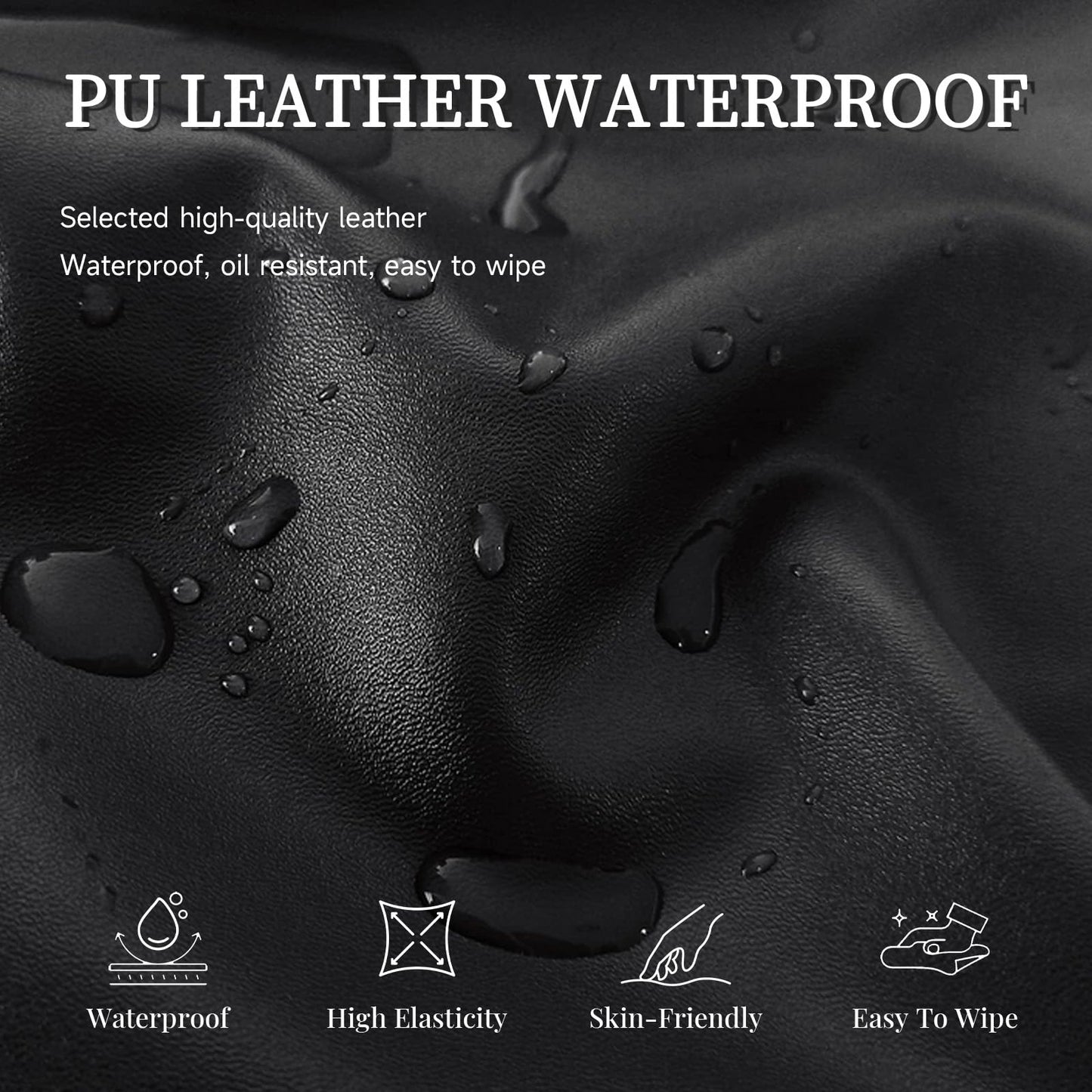 XIAROGEE Leather Massage Table Cover Wipeable Covers for Massage Table Waterproof Vinyl Replacement Bed Cover Protector for Lash/Spa (Black, 1)