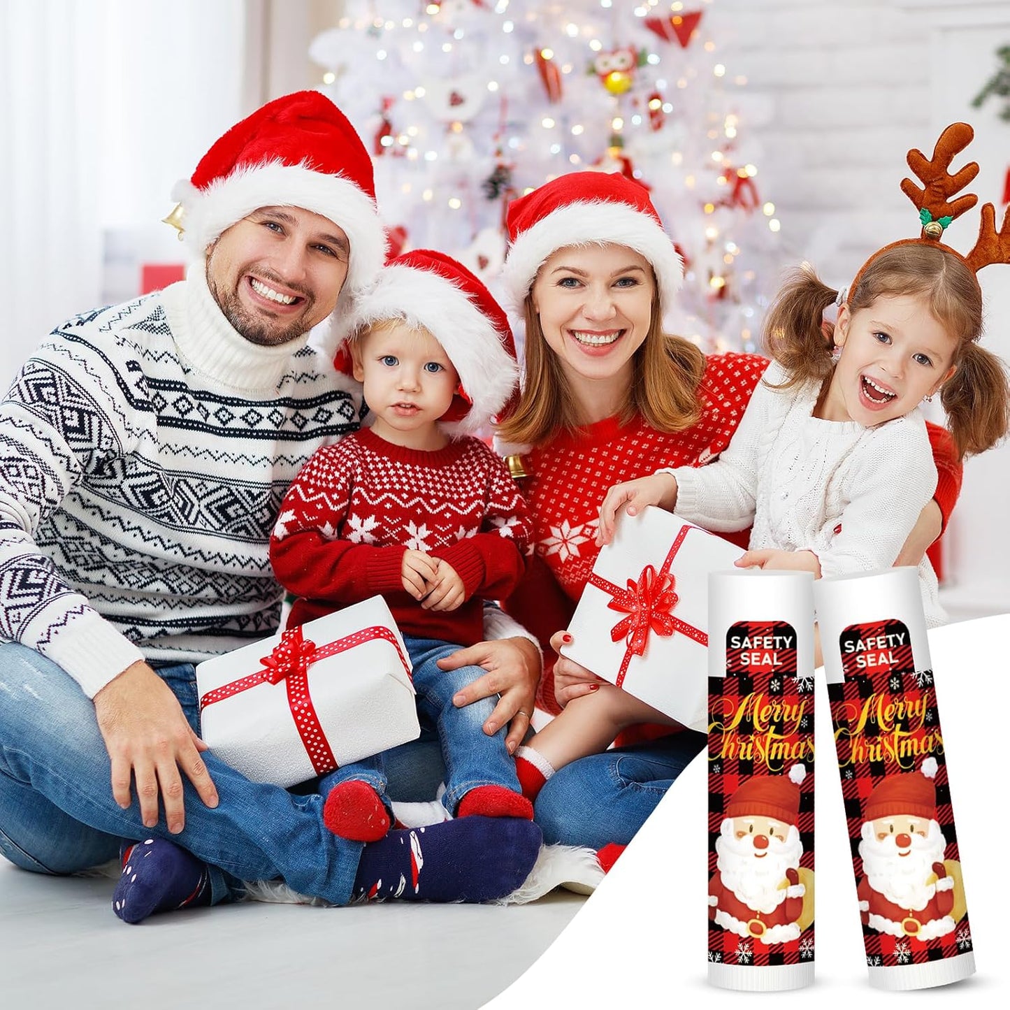 Christmas Lip Balm Bulk - 60 Pcs Festive Stocking Stuffers | Ideal Gifts for Women & Men, Party Favors