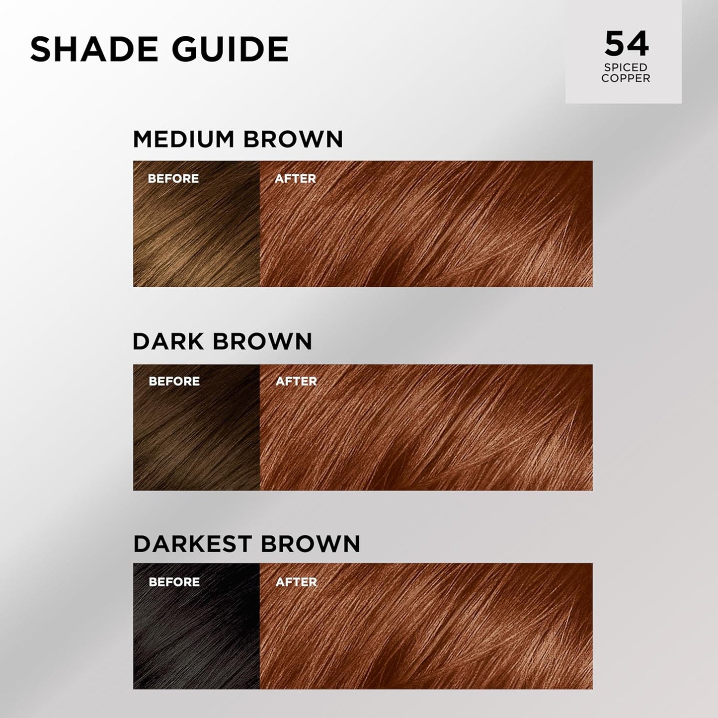 L'Oreal Paris Feria High Intensity Hair Color - Multi-Faceted Shimmering Dye | 54 Spiced Copper, 1 Kit