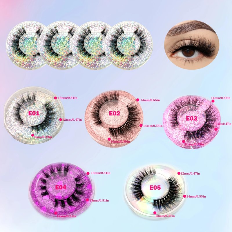 Faux Mink Eyelashes 30 pairs, Wholesale 3D Faux Mink Eyelash Bulk Reusable False Eyelashes Natural Look 5 Styles 12-14mm