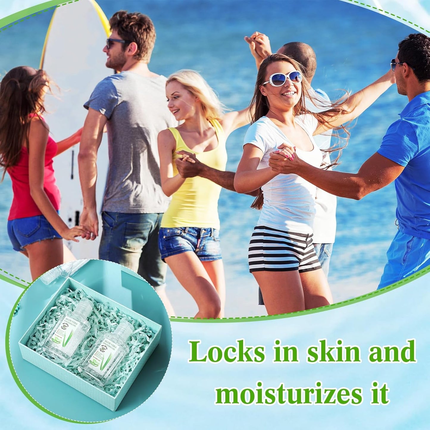 Aloe Vera Gel 24 Pcs Mini Travel Size - 1oz Soothing Moisture for Face & Body | Sunburn Relief & Skin Care