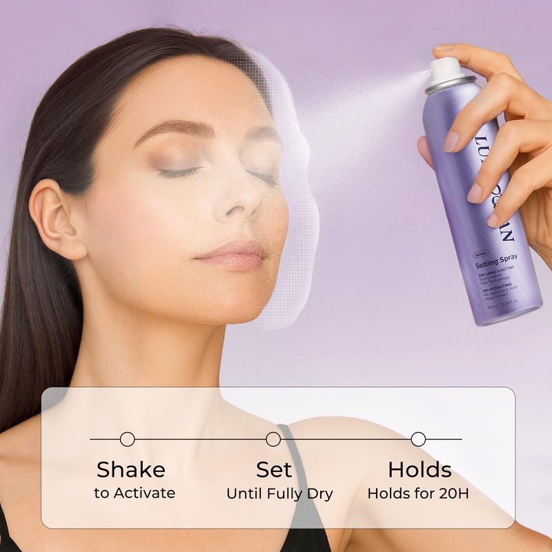 LUMIOCEAN Setting Spray for Makeup, Long-Lasting Face Mist, Moisturizing & Soothing Formula, Waterproof & Sweat-Resistant, 3.38 Oz