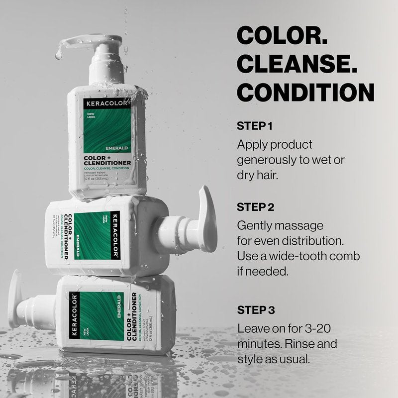 Keracolor Clenditioner - Emerald Color Depositing Conditioner | 12 Fl Oz