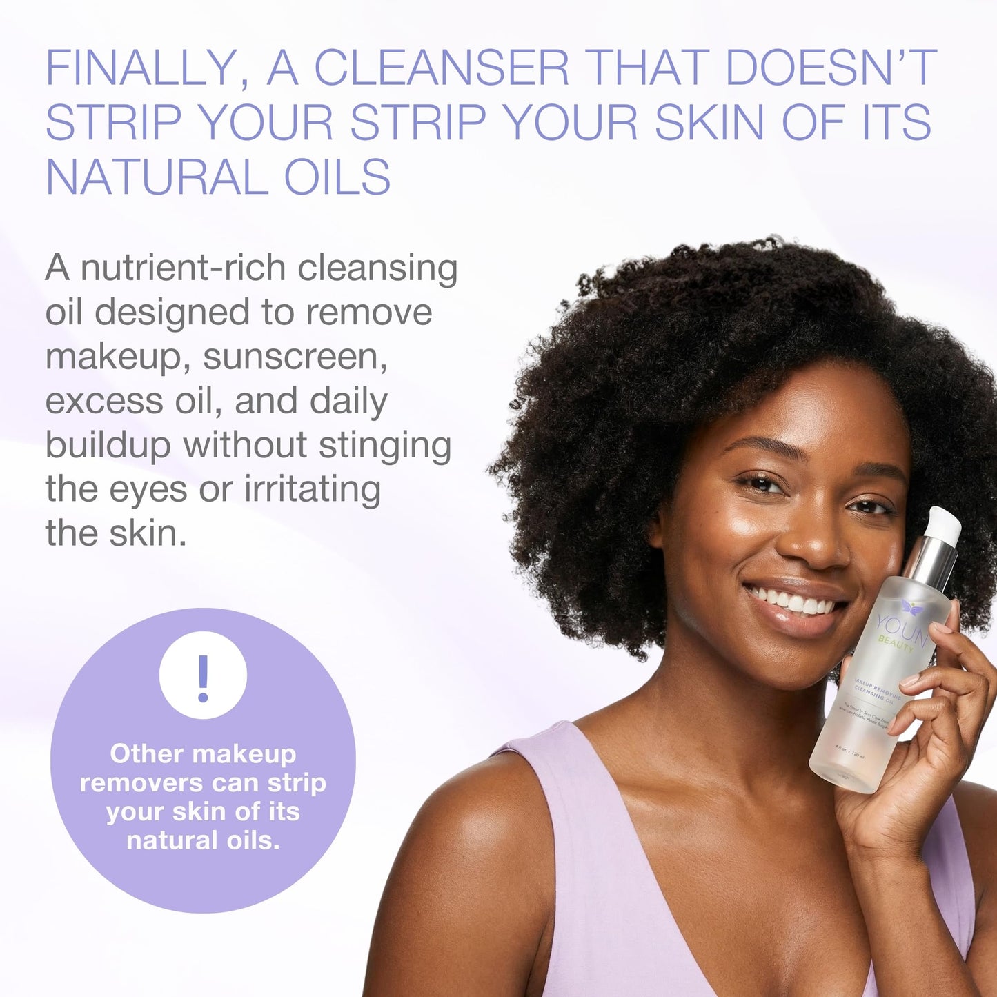 YOUN Beauty Makeup Removing Cleansing Oil by Holisitic Plastic Surgeon Dr. Anthony Youn | Hydrating Cleanser with Grape Seed, Sunflower & Rose Hip Oils | For All Skin Types, 120 ml