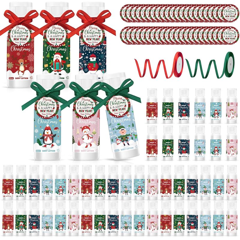 Christmas Hand Cream Gift Set - 48 Travel Size Moisturizing Lotions for Women | Perfect for Party Favors & Stocking Stuffers